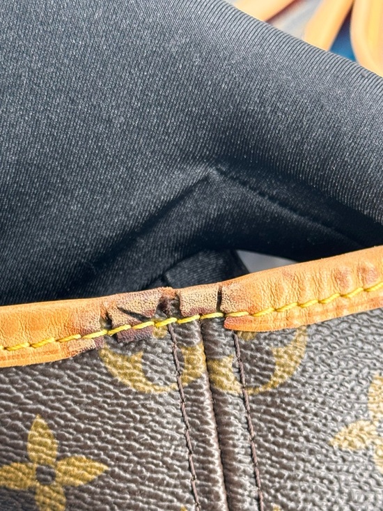 Louis Vuitton Monogram Canvas Tote with Green & Pink Center Stripe - Picture 3 of 16